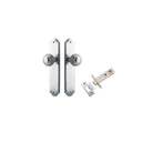 Door Knob Guildford Shouldered Latch Brushed Chrome H240xW50xP60mm Passage Kit, Tube Latch Split Cam 'T' Striker Brushed Chrome Backset 60mm in Brushed Chrome