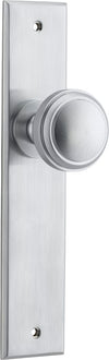 Door Knob Paddington Chamfered Latch Brushed Chrome H240xW50xP63mm in Brushed Chrome
