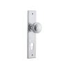 Door Knob Paddington Chamfered Euro Brushed Chrome H240xW50xP63mm in Brushed Chrome