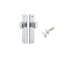 Door Knob Paddington Chamfered Brushed Chrome D55xP63mm BPH240xW50mm Passage Kit, Tube Latch Split Cam 'T' Striker Brushed Chrome Backset 60mm in Brushed Chrome