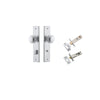 Door Knob Paddington Chamfered Privacy Brushed Chrome CTC85mm D55xP63mm BPH240xW50mm Privacy Kit, Tube Latch Split Cam 'T' Striker Brushed Chrome Backset 60mm, Privacy Bolt Round Bolt Brushed Chrome Backset 60mm in Brushed Chrome