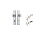 Door Knob Paddington Chamfered Privacy Brushed Chrome CTC85mm D55xP63mm BPH240xW50mm Privacy Kit, Tube Latch Split Cam 'T' Striker Brushed Chrome Backset 60mm, Privacy Bolt Round Bolt Brushed Chrome Backset 60mm in Brushed Chrome