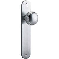 Door Knob Paddington Oval Latch Brushed Chrome H237xW50xP68mm in Brushed Chrome