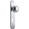 Door Knob Paddington Oval Euro Brushed Chrome CTC85mm H237xW50xP68mm in Brushed Chrome
