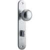 Door Knob Paddington Oval Privacy Brushed Chrome CTC85mm H237xW50xP68mm in Brushed Chrome