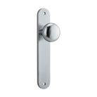 Door Knob Cambridge Oval Latch Brushed Chrome H230xW40xP67mm in Brushed Chrome