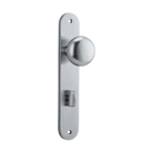 Door Knob Cambridge Oval Privacy Brushed Chrome CTC85mm H230xW40xP67mm in Brushed Chrome