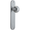 Door Knob Guildford Oval Latch Brushed Chrome H230xW40xP60mm in Brushed Chrome