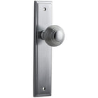 Door Knob Guildford Stepped Latch Brushed Chrome H237xW50xP60mm in Brushed Chrome