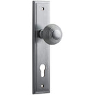 Door Knob Guildford Stepped Euro Brushed Chrome CTC85mm H237xW50xP60mm in Brushed Chrome