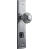 Door Knob Guildford Stepped Privacy Brushed Chrome CTC85mm H237xW50xP60mm in Brushed Chrome