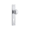 Door Knob Cambridge Chamfered Euro Brushed Chrome H240xW50xP63mm in Brushed Chrome