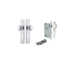 Door Knob Cambridge Chamfered Euro Pair Brushed Chrome CTC85mm D55xP62mm BPH240xW50mm, Mortice Lock Euro Brushed Chrome CTC85mm Backset 60mm, Euro Cylinder Key Thumb 5 Pin Brushed Chrome 65mm KA4 in Brushed Chrome