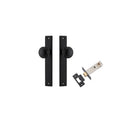 Door Knob Paddington Rectangular Latch Matt Black H240xW38xP68mm Passage Kit Tube Latch Split Cam 'T' Striker Matt Black Backset 60mm in Matt Black