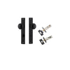 Door Knob Paddington Rectangular Privacy Matt Black CTC85mm H240xW38xP68mm Inbuilt Privacy Kit Tube Latch Split Cam 'T' Striker Matt Black Backset 60mm, Privacy Bolt Round Bolt Matt Black Backset 60mm in Matt Black