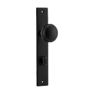Pair of Iver Paddington knobs with rectangular backplates, featuring elegant architectural hardware design in a polished finish.