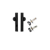 Door Knob Cambridge Rectangular Privacy Matt Black CTC85mm H240xW38xP67mm Inbuilt Privacy Kit Tube Latch Split Cam 'T' Striker Matt Black Backset 60mm, Privacy Bolt Round Bolt Matt Black Backset 60mm in Matt Black