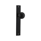 Door Knob Guildford Rectangular Latch Matt Black H240xW38xP60mm in Matt Black