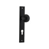 Door Knob Guildford Rectangular Euro Matt Black CTC85mm H240xW38xP60mm in Matt Black