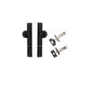 Door Knob Guildford Rectangular Privacy Matt Black CTC85mm H240xW38xP60mm Inbuilt Privacy Kit Tube Latch Split Cam 'T' Striker Matt Black Backset 60mm, Privacy Bolt Round Bolt Matt Black Backset 60mm in Matt Black