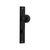 Door Knob Guildford Rectangular Privacy Matt Black CTC85mm H240xW38xP60mm in Matt Black