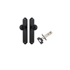 Door Knob Guildford Shouldered Latch Matt Black H240xW50xP60mm Passage Kit, Tube Latch Split Cam 'T' Striker Matt Black Backset 60mm in Matt Black