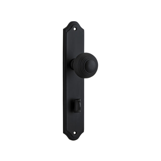 Door Knob Guildford Shouldered Privacy Matt Black CTC85mm H237xW50xP60mm in Matt Black