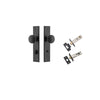Door Knob Paddington Chamfered Privacy Matt Black CTC85mm D55xP63mm BPH240xW50mm Privacy Kit, Tube Latch Split Cam 'T' Striker Matt Black Backset 60mm, Privacy Bolt Round Bolt Matt Black Backset 60mm in Matt Black