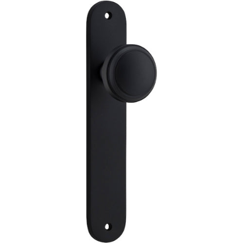 Door Knob Paddington Oval Latch Matt Black H237xW50xP68mm in Matt Black