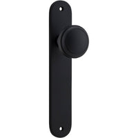 Door Knob Paddington Oval Latch Matt Black H237xW50xP68mm in Matt Black