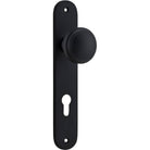 Door Knob Paddington Oval Euro Matt Black CTC85mm H237xW50xP68mm in Matt Black