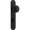 Door Knob Paddington Oval Privacy Matt Black CTC85mm H237xW50xP68mm in Matt Black