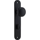 Door Knob Paddington Oval Privacy Matt Black CTC85mm H237xW50xP68mm in Matt Black