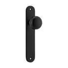 Door Knob Cambridge Oval Latch Matt Black H230xW40xP67mm in Matt Black