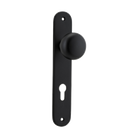 Door Knob Cambridge Oval Euro Matt Black CTC85mm H230xW40xP67mm in Matt Black