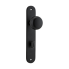Door Knob Cambridge Oval Privacy Matt Black CTC85mm H230xW40xP67mm in Matt Black