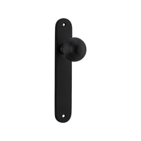 Door Knob Guildford Oval Latch Matt Black H230xW40xP60mm in Matt Black