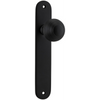 Door Knob Guildford Oval Latch Matt Black H230xW40xP60mm in Matt Black