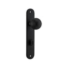 Door Knob Guildford Oval Privacy Matt Black CTC85mm H230xW40xP60mm in Matt Black