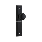 Door Knob Cambridge Stepped Latch Matt Black H237xW50xP67mm in Matt Black