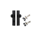 Door Knob Cambridge Stepped Privacy Matt Black CTC85mm H240xW50xP67mm Inbuilt Privacy Kit, Tube Latch Split Cam 'T' Striker Matt Black Backset 60mm, Privacy Bolt Round Bolt Matt Black Backset 60mm in Matt Black