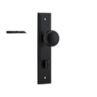 Door Knob Cambridge Stepped Privacy Matt Black CTC85mm H237xW50xP67mm in Matt Black