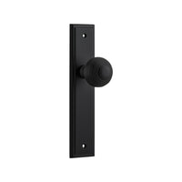 Door Knob Guildford Stepped Latch Matt Black H237xW50xP60mm in Matt Black