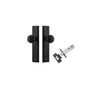Door Knob Guildford Stepped Latch Matt Black H240xW50xP60mm Passage Kit, Tube Latch Split Cam 'T' Striker Matt Black Backset 60mm in Matt Black