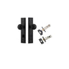 Door Knob Guildford Stepped Privacy Matt Black CTC85mm H240xW50xP60mm Inbuilt Privacy Kit, Tube Latch Split Cam 'T' Striker Matt Black Backset 60mm, Privacy Bolt Round Bolt Matt Black Backset 60mm in Matt Black