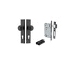 Door Knob Cambridge Chamfered Euro Pair Matt Black CTC85mm D55xP62mm BPH240xW50mm, Mortice Lock Euro Matt Black CTC85mm Backset 60mm, Euro Cylinder Dual Function 5 Pin Matt Black 65mm KA4 in Matt Black