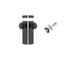 Door Knob Cambridge Chamfered Matt Black D55xP62mm BPH240xW50mm Passage Kit, Tube Latch Split Cam 'T' Striker Matt Black Backset 60mm in Matt Black