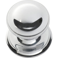 Centre Door Knob Round Chrome Plated P86mm Backplate 85mm in Chrome Plated