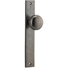 Door Knob Cambridge Rectangular Latch Distressed Nickel H240xW38xP67mm in Distressed Nickel