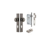 Door Knob Cambridge Rectangular Euro Distressed Nickel CTC85mm H240xW38xP67mm Entrance Kit Mortice Lock Euro Distressed Nickel CTC85mm Backset 60mm, Euro Cylinder Dual Function 5 Pin Distressed Nickel L65mm KA1 in Distressed Nickel